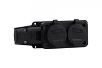 Rozgałęźnik gumowy do przedłużacza 2-gniazda IP44 16A  F-elektro F6.0371