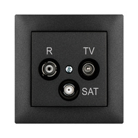 Gniazdo antenowe R-TV-SAT końcowe czarne SENTIA 1453-19