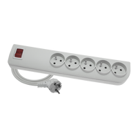 Przedłużacz przeciwprzepięciowy 5-gniazd z/u 1,5m szary Elgotech PSF3-501