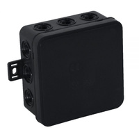 Puszka natynkowa hermetyczna IP54 zatrzaskowa czarna 80x85x41 Viplast 03605