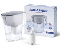 Dzbanek filtrujący do wody szary Standard 2,5 L+ wkład filtrujący B100-15 Aquaphor 
