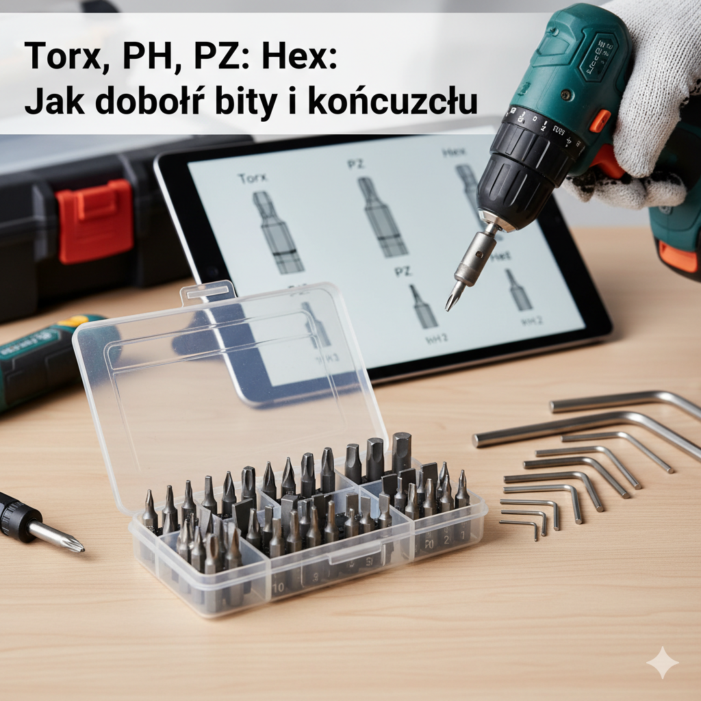 Bity i końcówki jak dobrać: Torx, PH, PZ, sześciokąt