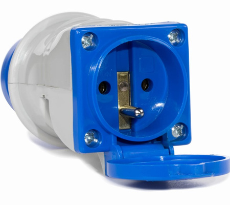 Przejściówka adapter campingowy 16A 3P 230V IP44 604 CAMPING Plastrol T-07420