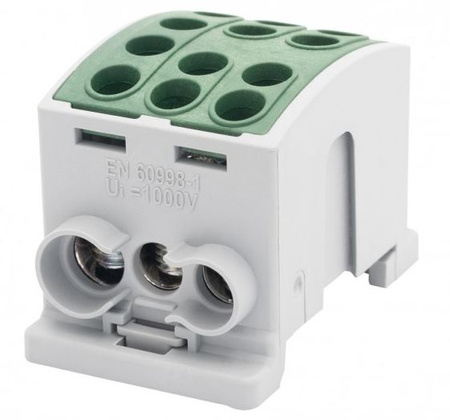 Złączka szynowa zielona HLK 125A-3 (1x35,2x25 / 1x35,2x25) F-elektro F2.0379