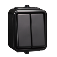 Łącznik świecznikowy natynkowy hermetyczny czarny IP44 Cedar WNT500C05