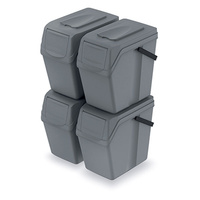 Zestaw koszy na śmieci szary 4x25l Sortibox Keden ISWB25S4-405U