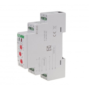 Regulator temperatury z regulacją wentylatora 12-24V DC na szynę RT-833 F&F