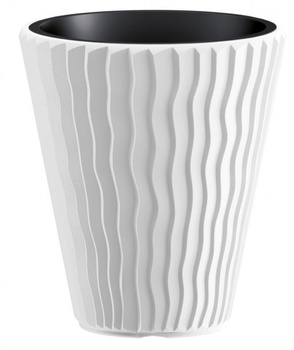 Doniczka z wkładem biała SANDY DBSP400-S449