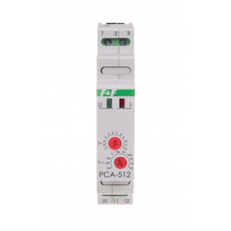 Przekaźnik czasowy opóźnione wyłaczenie 1P 10A 0,1sek-576h 230V AC F&F PCA-512