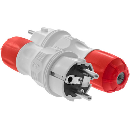 Wtyczka hermetyczna z uziemieniem IP54 16A 2P+Z 250V szary-czerwony Plastrol W-98000