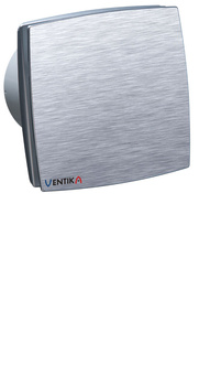 Wentylator wyciągowy fi 100 230V 14W 88m3 33dB z wyłącznikiem czasowym aluminium MODERN TEKNO Ventika D100LDAOWC