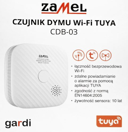 Czujnik dymu bateryjny Wi-Fi Tuya CDB-03 Zamel GAR10000079