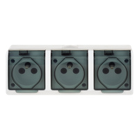 Gniazdo potrójne natynkowe hermetyczne biały HERMES 0323-01 ELEKTRO-PLAST