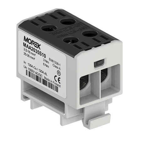 Złączka szynowa podwójna czarny 2x2,5-35mm Morek MAA2035S10
