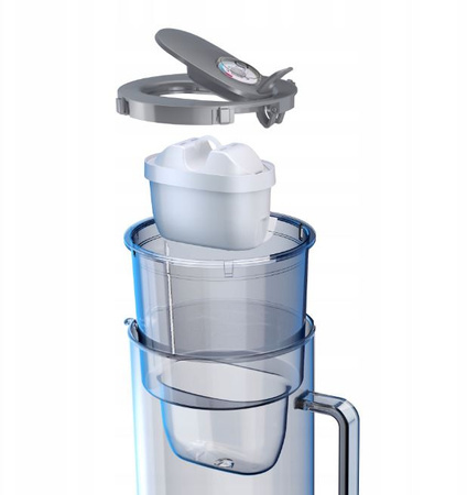 Dzbanek szklany filtrujący do wody szary Glass 2,5L + filtr Maxfor+ Mg Aquaphor