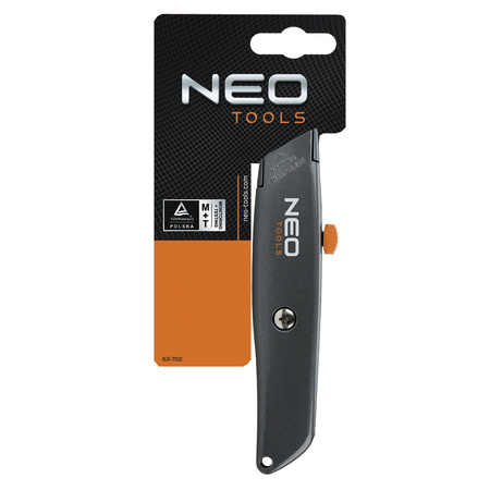 Nóż z ostrzem trapezowym z metalowy korpus NEO 63-702