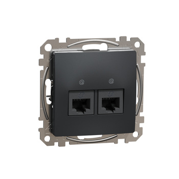 Gniazdo podwójne komputerowe RJ45 kat.5e czarny antracyt Sedna Design&Elements SDD114452 Schneider