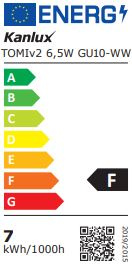 Żarówka LED TOMIv2 6,5W 530lm 3000K GU10 Kanlux 34971
