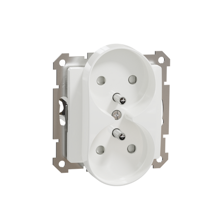 Gniazdo podwójne z uziemieniem białe Sedna Design SDD111275 Schneider