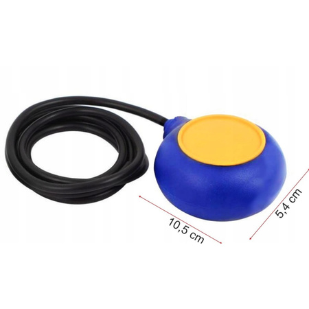 Wyłącznik pływakowy z przewodem PVC 0,5m do wody czystej i szarej WPZK00.5-PRO