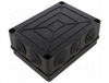 Puszka natynkowa hermetyczna czarna IP65 190 x 140 x 70mm Pawbol S-BOX 406C