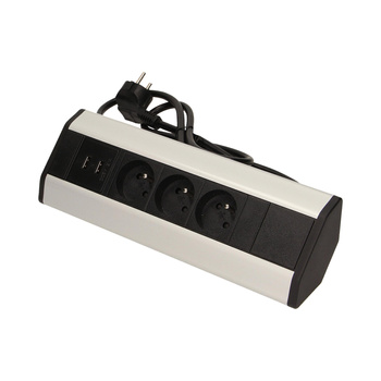 Gniazdo meblowe 3x250V AC z ładowarką 2xUSB i przewodem 1,8m ORNO OR-AE-1360