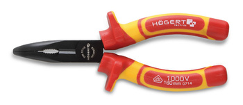 Szczypce wydłużone wygięte izolowane 1000V 200mm Hogert HT1P923