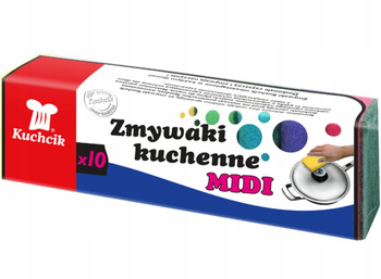 Zmywaki kuchenne gąbka midi kolorowe 10szt Kuchcik 3001