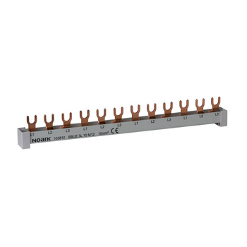 Szyna łączeniowa widełkowa 1-fazowy 10mm 63A 12-modułów 103802 NOARK
