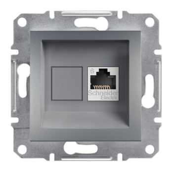 Gniazdo pojedyncze komputerowe RJ45 kat.6 stal Asfora EPH4700162 Schneider
