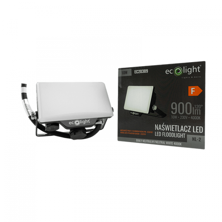 Naświetlacz czarny LED NL-2 10W 4000K 900lm IP65 EC20309