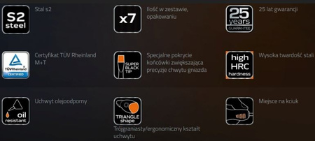 Zestaw wkrętaków płasko - krzyżowych magnetycznych NEO 04-206  7 szt.