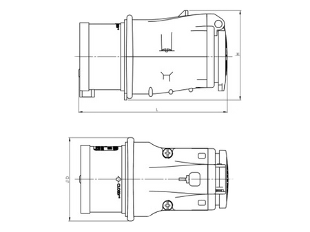 Przejściówka wtyczki silowej 16A/400v 3p+n+z na gniazdo 16a/250v 2p+z IP44 Tarel
