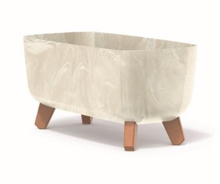 Doniczka na nóżkach kremowa Gracia Case Beton Effect DGCL400E-CY700