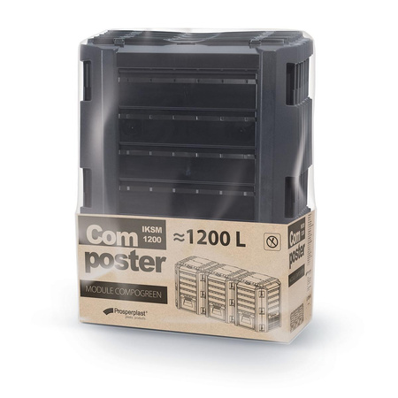 Kompostownik 3 - komorowy czarny 1200L COMPOGREEN IKSM1200C-S411