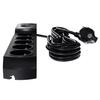 Przedłużacz przeciwprzepięciowy 5-gniazd + 2 x USB 3m czarna 10A 2300W Plastrol W-100044