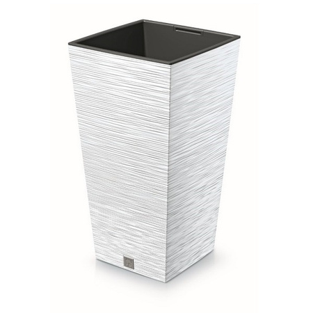 Doniczka z wkładem biała Furu Square DFSH350-S449