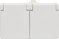 Gniazdo podwójne natynkowe hermetyczne białe TROL KOS 140436