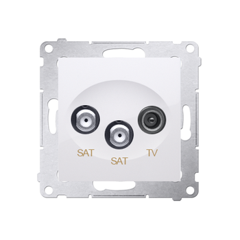 Gniazdo antenowe podwójne SAT-SAT-RTV białe Simon 54 DASK2.01/11 Kontakt-Simon