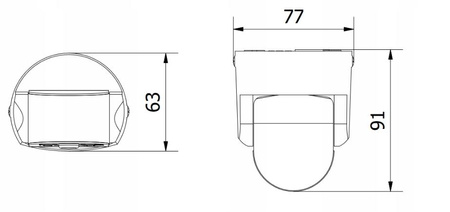 Czujnik ruchu biały współpracuje z LED CR-9 mini.1200W 240V 180st/360st 12m IP65 GTV CR-CR9M00-00