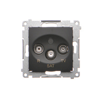 Gniazdo antenowe końcowe R-TV-SAT czarne Simon 54 DASK.01/49 Kontakt-Simon