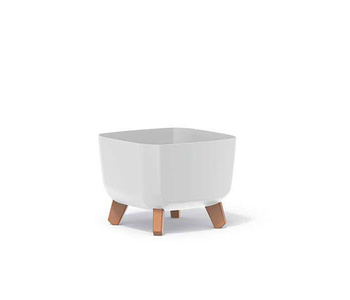 Doniczka na nóżkach biała Gracia Square DGQL400-S449