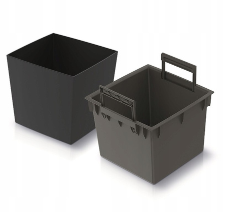 Doniczka z wkładem antracytowa URBI SQUARE LOW DURS240L-S433