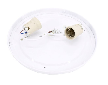 Plafon natynkowy okrągły z czujnikiem biały 15W E27 IP44 Bemko C37-PLA-260-1E27-MS