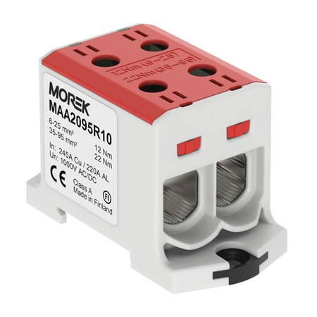 Złączka szynowa podwójna czerwona 2 x 6-95mm Morek MAA2150R10