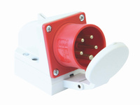 Wtyczka odbiornikowa stała siłowa z klapką 16A 5B 400V PCE 515-6D