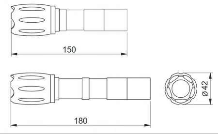 Latarka LED 8W 800lm 6400K 3xAAA 500m IP44 czarna na baterie GTV LT-LB8WT6-60