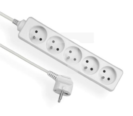 Przedłużacz z uziemieniem 5-gniazd czarny 5m OMY 3x1 Elgotech EPS-505-2