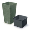 Doniczka z wkładem ziemisty zielony Doniczka Furu Square DFSH350-5615C