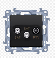Gniazdo antenowe czarny mat RTV-SAT SIMON 10 CASK2.01/49 Kontakt-Simon